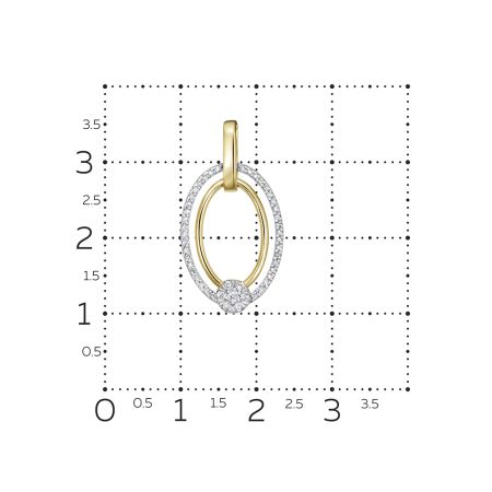 Подвеска с 52 бриллиантами из лимонного золота 144649