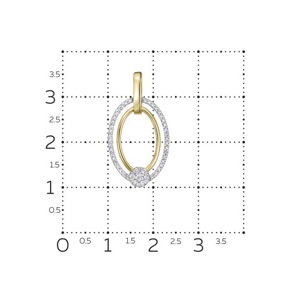 Подвеска с 52 бриллиантами из лимонного золота 144649