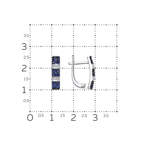 Серьги с 24 сапфирами и 12 бриллиантами из белого золота 129566