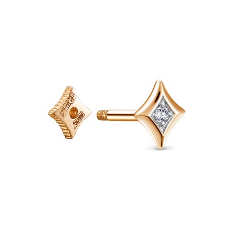 Пирсинг с бриллиантом 0.015 карат из красного золота 142937