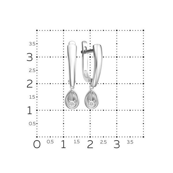 Серьги с бриллиантами 0.09 карат из белого золота 72805