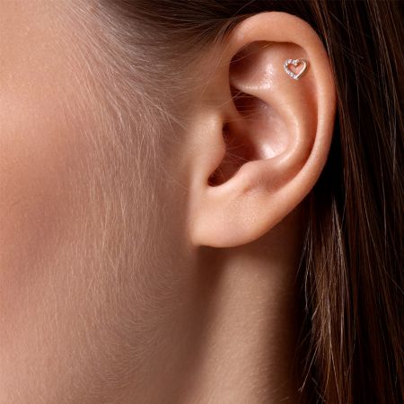 Пирсинг с 7 бриллиантами 0.021 карат из красного золота 141502