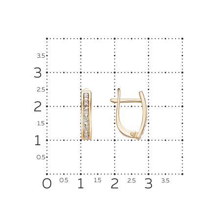 Серьги с 12 бриллиантами 0.048 карат из красного золота 134436