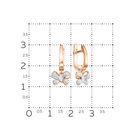 Серьги с 82 бриллиантами 0.164 карат из красного золота 54082