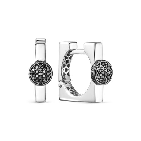 Серьги с 76 черными бриллиантами из белого золота 142798