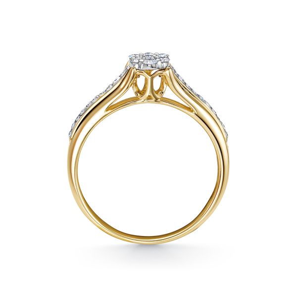 Кольцо с 27 бриллиантами из лимонного золота 114177