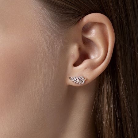 Пирсинг с 16 бриллиантами 0.08 карат из красного золота 141507