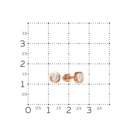 Серьги-пусеты с бриллиантами 0.31 карат из красного золота 67616