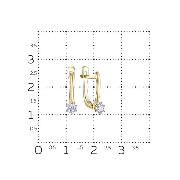 Серьги с бриллиантами 0.31 карат из лимонного золота 124124