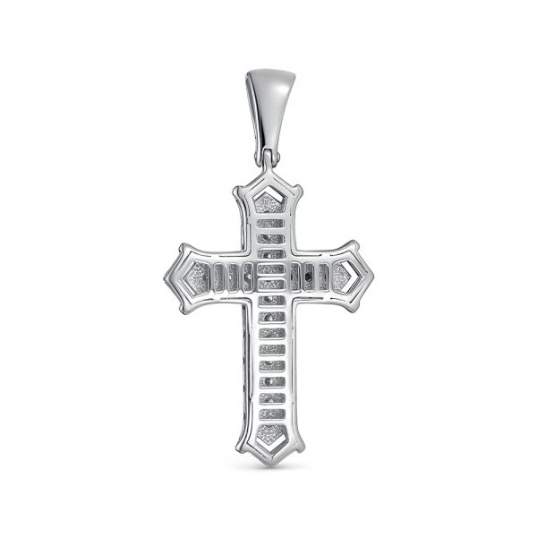 Декоративный крест с 17 сапфирами и 95 бриллиантами из белого золота 118198