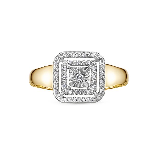 Кольцо с 29 бриллиантами из лимонного золота 144169