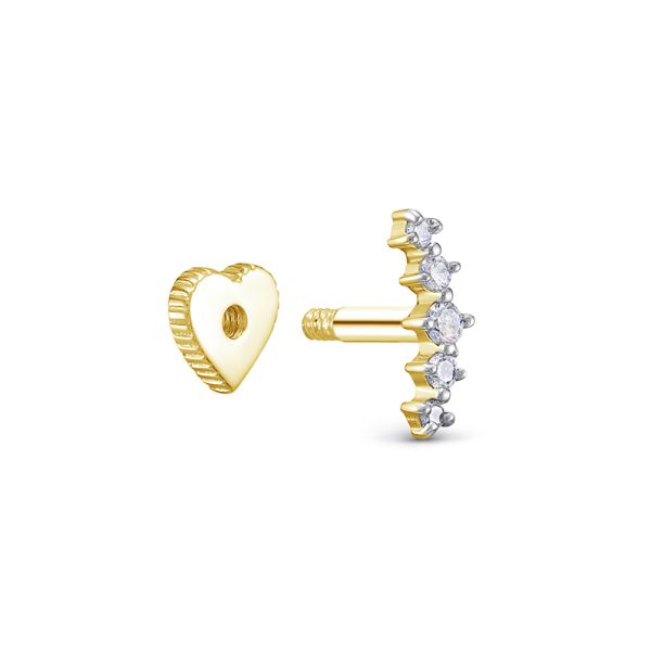 Пирсинг с 5 бриллиантами из лимонного золота 142929