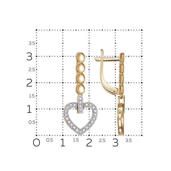 Серьги с 50 бриллиантами 0.35 карат из красного золота 138853