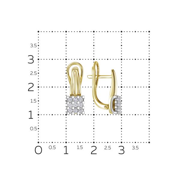 Серьги с 18 бриллиантами 0.432 карат из лимонного золота 136365
