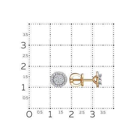 Серьги-пусеты с 50 бриллиантами из красного золота 142949
