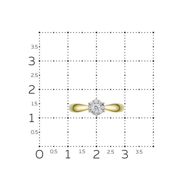 Кольцо с 9 бриллиантами из лимонного золота 93798