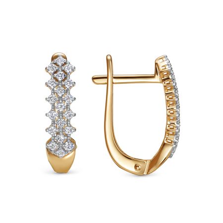 Серьги с 38 бриллиантами 0.266 карат из красного золота 141351