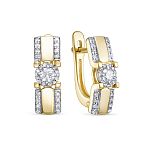 Серьги с 58 бриллиантами из лимонного золота 129587