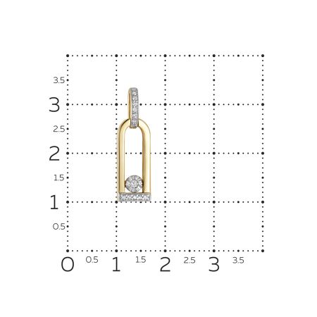 Подвеска с 20 бриллиантами из лимонного золота 144633
