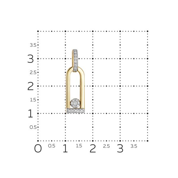 Подвеска с 20 бриллиантами из лимонного золота 144633