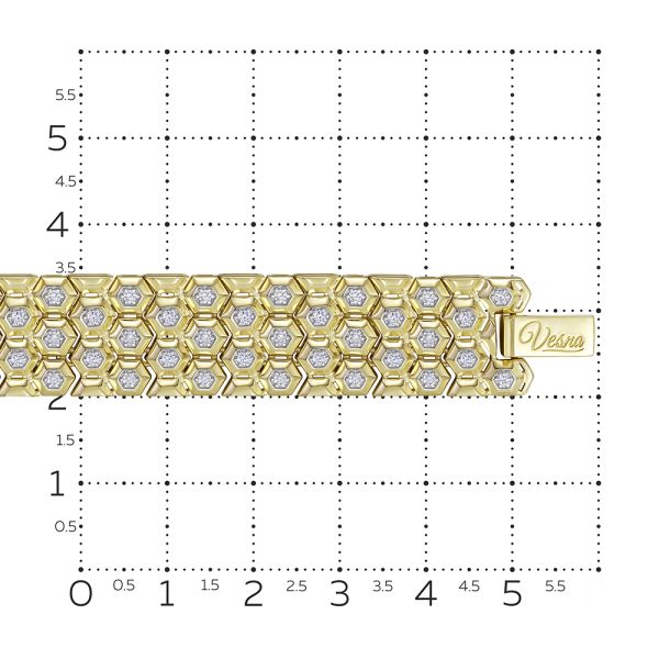 Браслет с 106 бриллиантами 1.484 карат из лимонного золота 122045