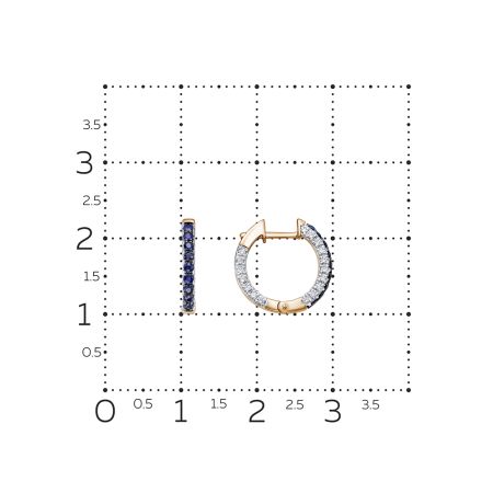 Серьги с 18 сапфирами и 68 бриллиантами из красного золота 129110