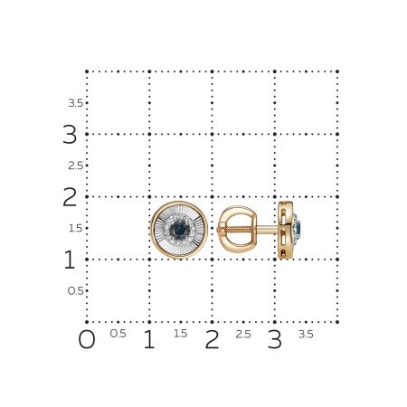 Серьги-пусеты с сапфирами и 28 бриллиантами из красного золота 137385