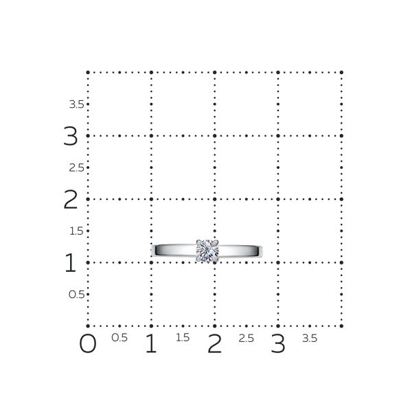 Кольцо с бриллиантом 0.205 карат из белого золота 132277