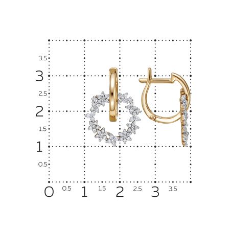Серьги с 112 бриллиантами из красного золота 138882