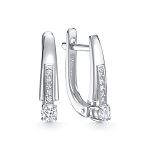 Серьги с 12 бриллиантами из белого золота 136326