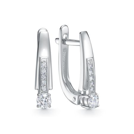 Серьги с 12 бриллиантами из белого золота 136326