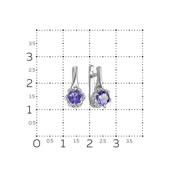 Серьги с танзанитами и 36 бриллиантами из белого золота 92062
