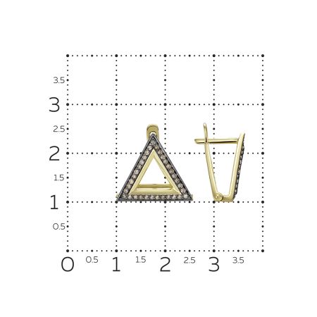 Серьги с 66 коньячными бриллиантами из лимонного золота 131473