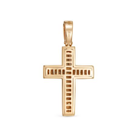 Декоративный крест с 20 бриллиантами 0.1 карат из красного золота 116713