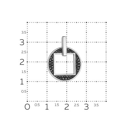Подвеска с 47 черными бриллиантами из белого золота 140826
