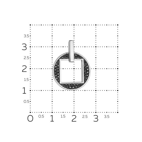 Подвеска с 47 черными бриллиантами из белого золота 140826