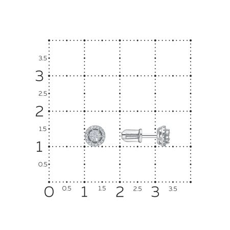 Серьги-пусеты с 48 бриллиантами из белого золота 131589