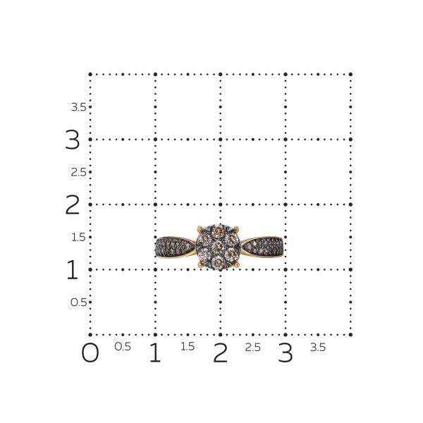 Кольцо с 37 коньячными бриллиантами из красного золота 141280 Кольцо с 37 коньячными бриллиантами из красного золота 141280