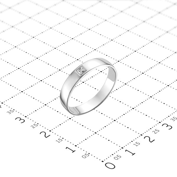 Кольцо с бриллиантом 0.005 карат из белого золота 61840