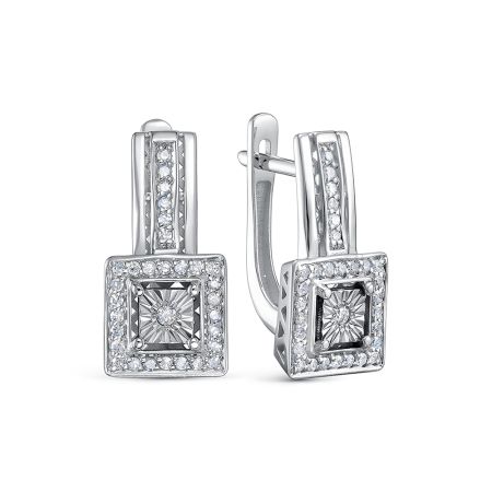 Серьги с 62 бриллиантами из белого золота 145225