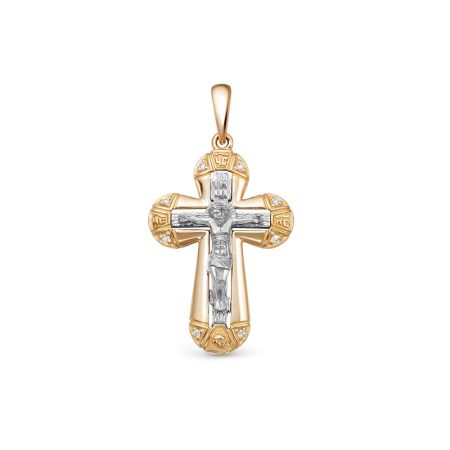 Православный крест с 8 бриллиантами 0.024 карат из комбинированного золота 79442