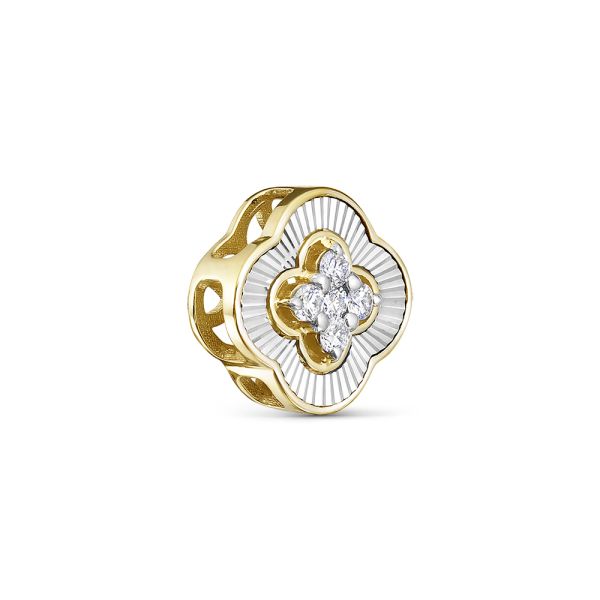 Подвеска с 5 бриллиантами 0.12 карат из лимонного золота 144631