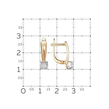 Серьги с бриллиантами 0.218 карат из красного золота 136361