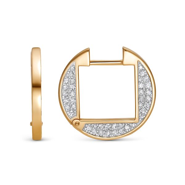 Серьги с 80 бриллиантами из красного золота 140782