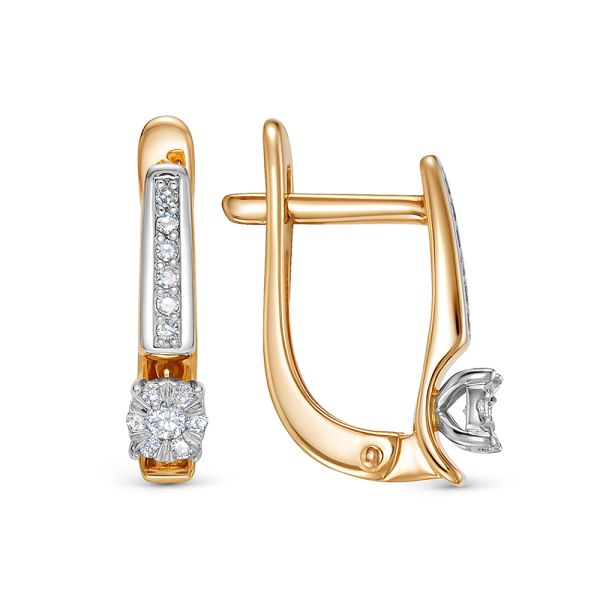 Серьги с 26 бриллиантами из красного золота 136390