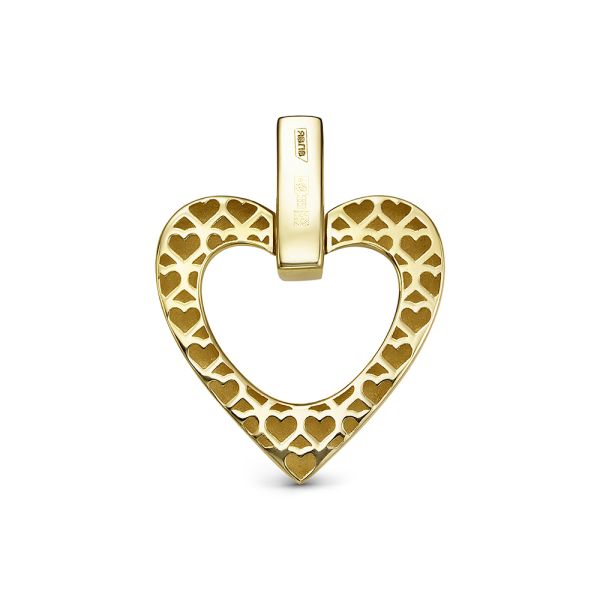 Подвеска с 14 бриллиантами 0.07 карат из лимонного золота 142872