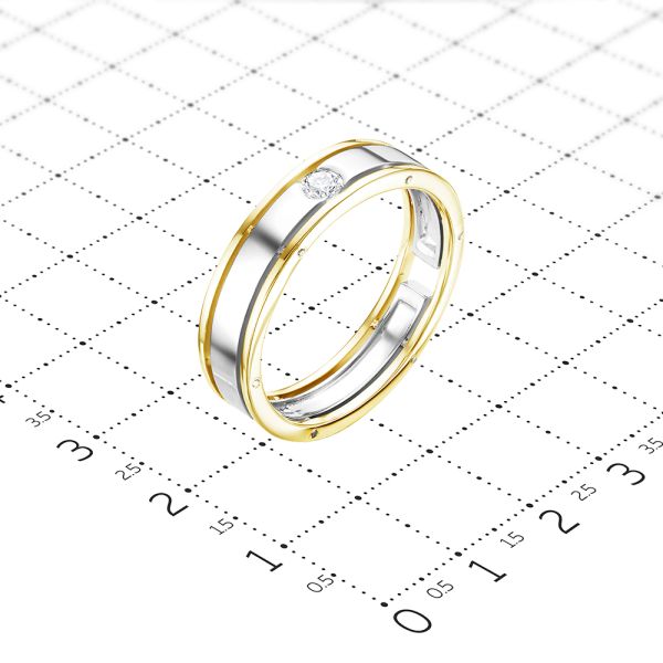 Кольцо с 13 бриллиантами из комбинированного золота 90285
