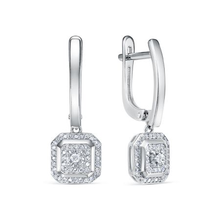 Серьги с 90 бриллиантами из белого золота 134423