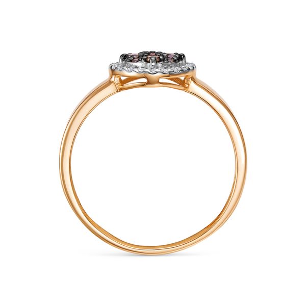 Кольцо с 9 коньячными бриллиантами и 22 бриллиантами из красного золота 143203