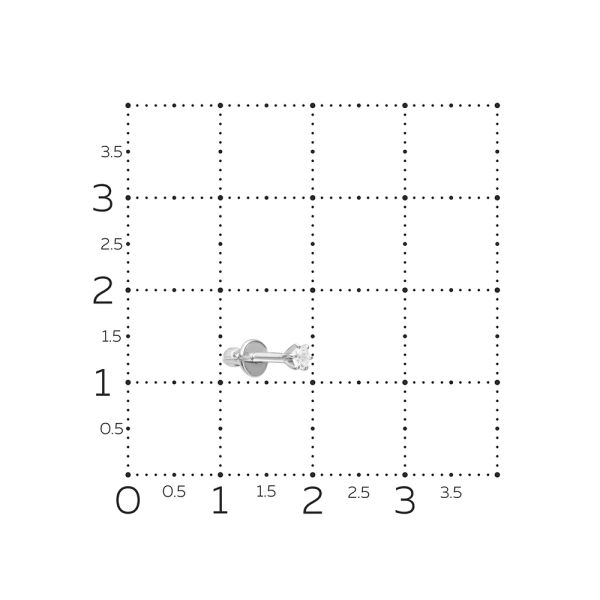 Пирсинг с бриллиантом 0.062 карат из белого золота 82968